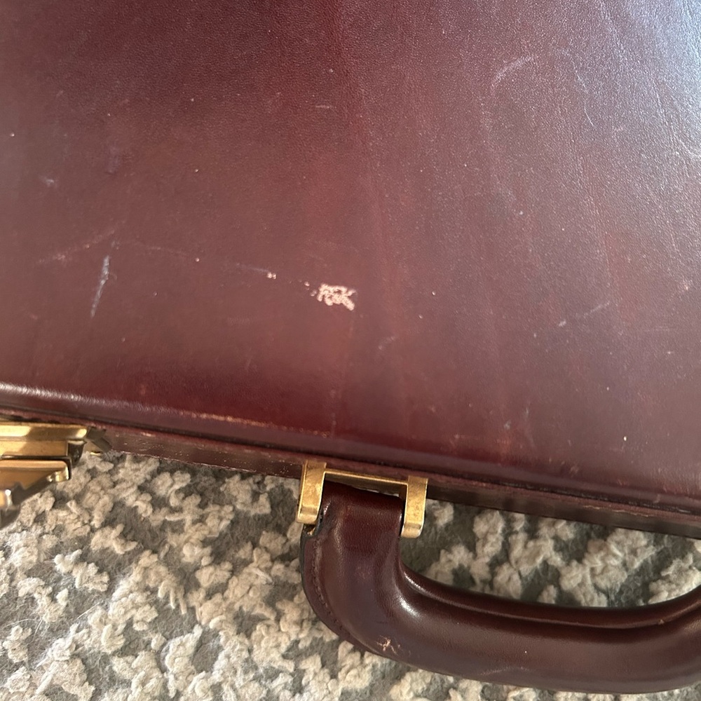 Vintage Bally Leather Briefcase Locking Hard Case Brown Monogram HIH - Picture 4 of 16